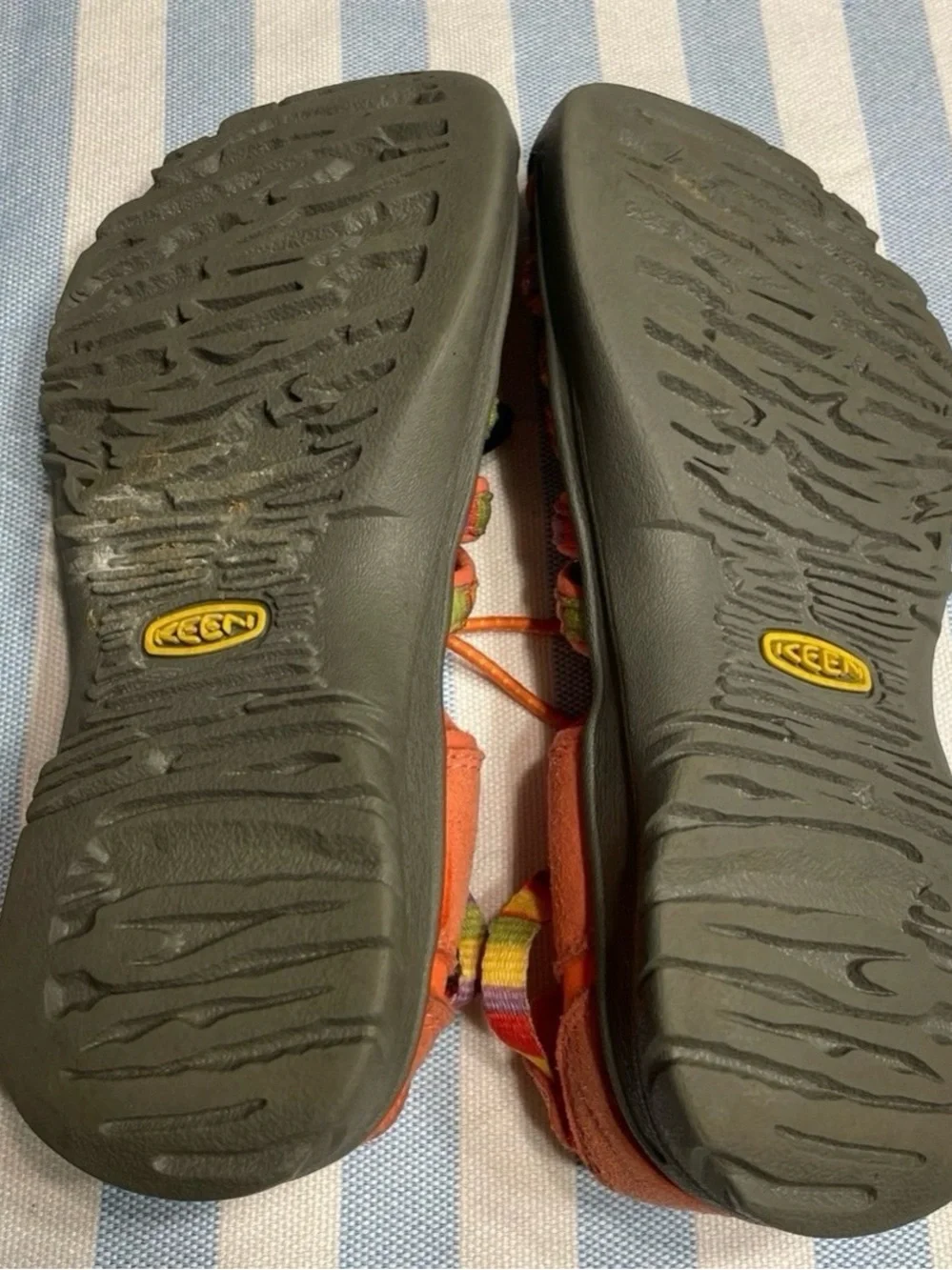 Keen For Girls, Color Orange, Yellow, Size J2, Gently Used.